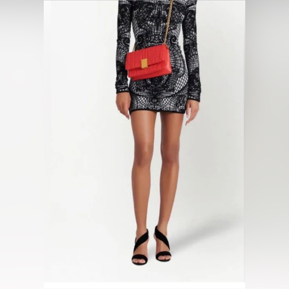 NWT, Balmain Paris 1945 Monogram Quilted Rose Leather Bag